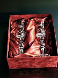 Kristály pohár esküvői készlet gravírozva(1-1 névvel)
